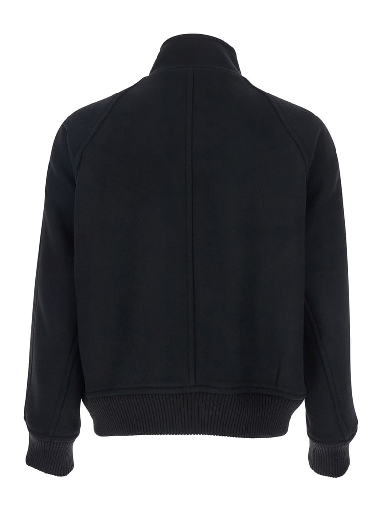 black jacket with front zip closure by Selfnex