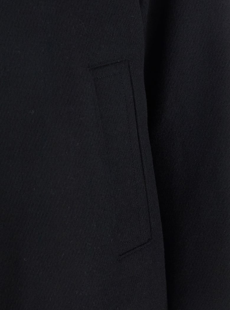 black jacket with front zip closure by Selfnex
