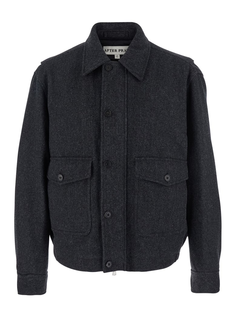 grey jacket with classic collar by Selfnex