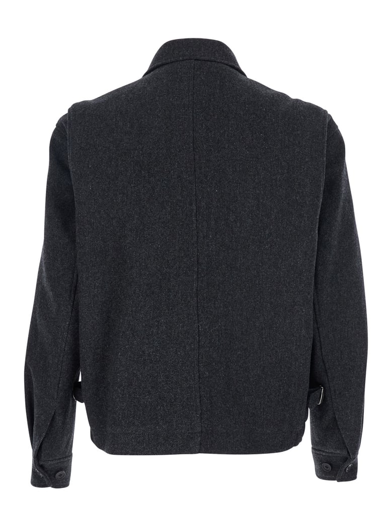 grey jacket with classic collar by Selfnex