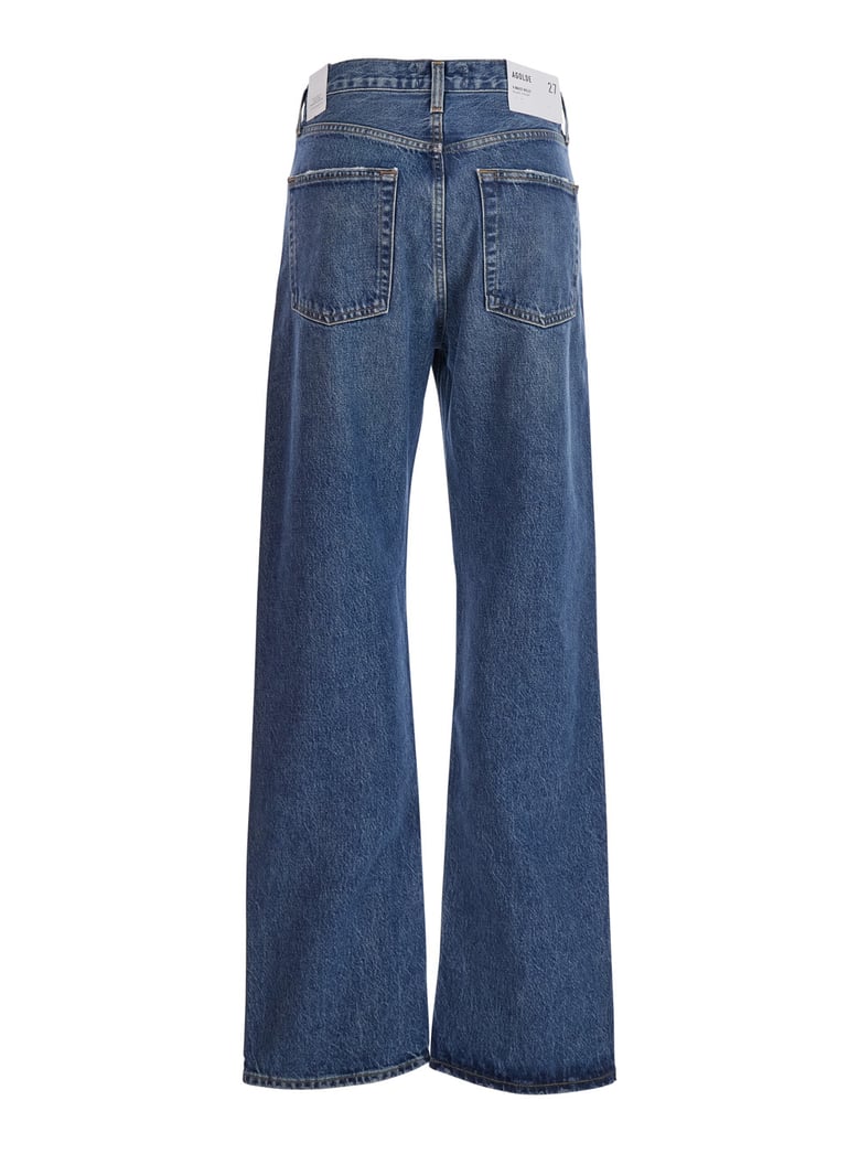 blue denim jeans with belt loops by Selfnex