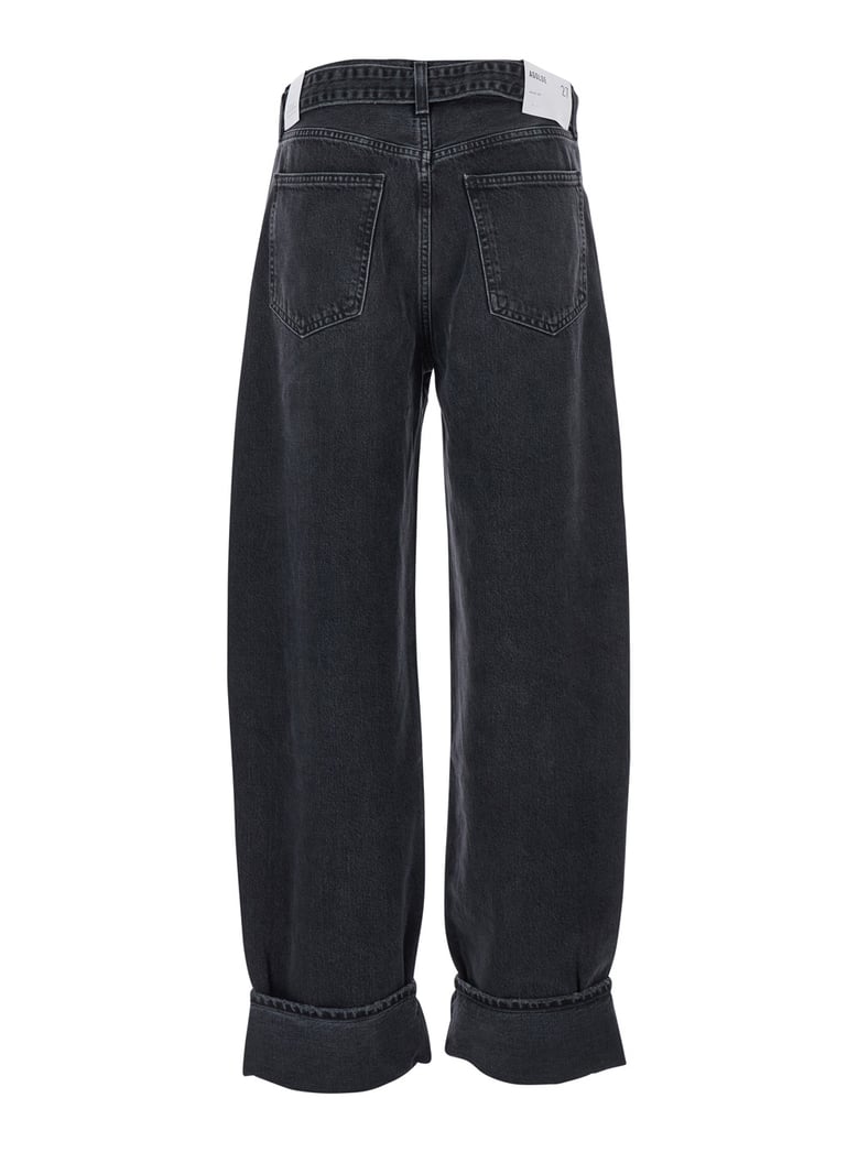 arcane grey jeans with belt and turn-up hem by Selfnex