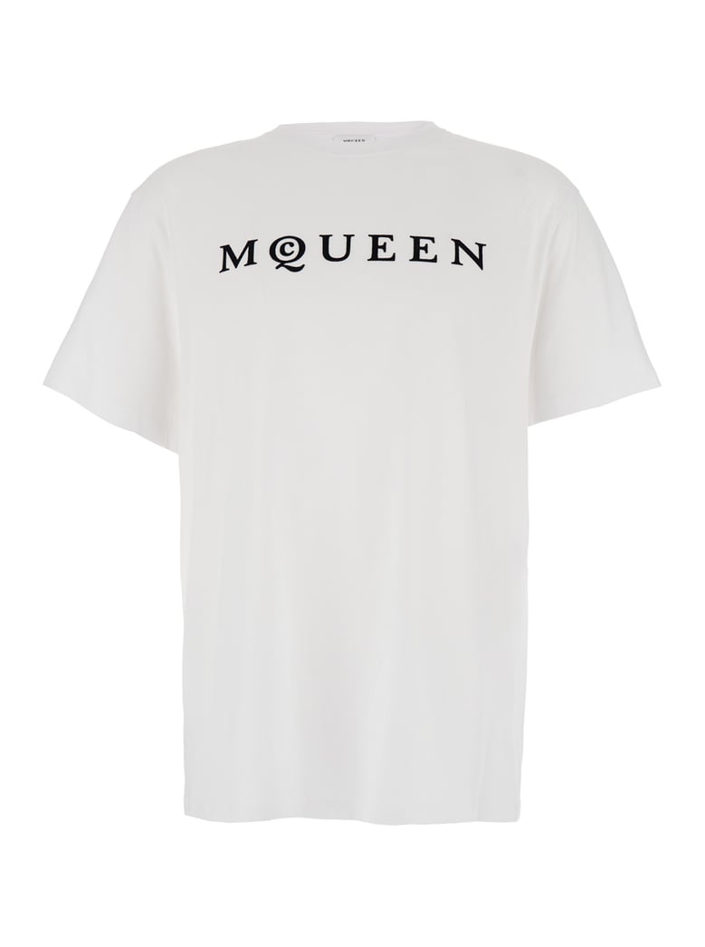 white crewneck t-shirt with logo by Selfnex