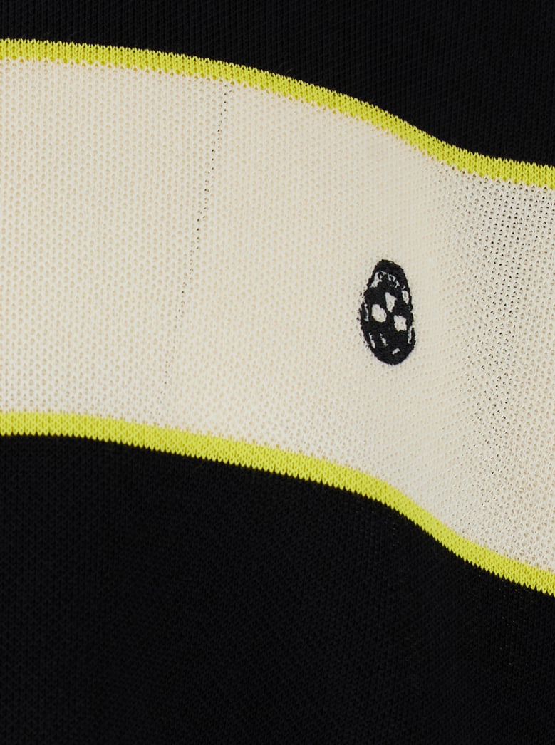 black and white long-sleeve polo shirt by Selfnex