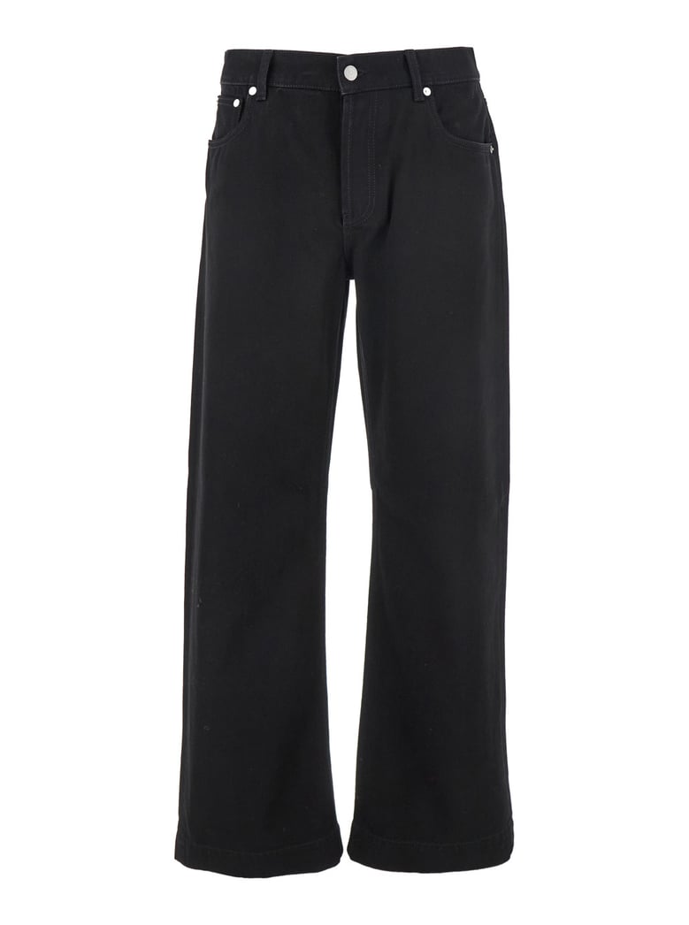 black denim jeans with belt loops by Selfnex