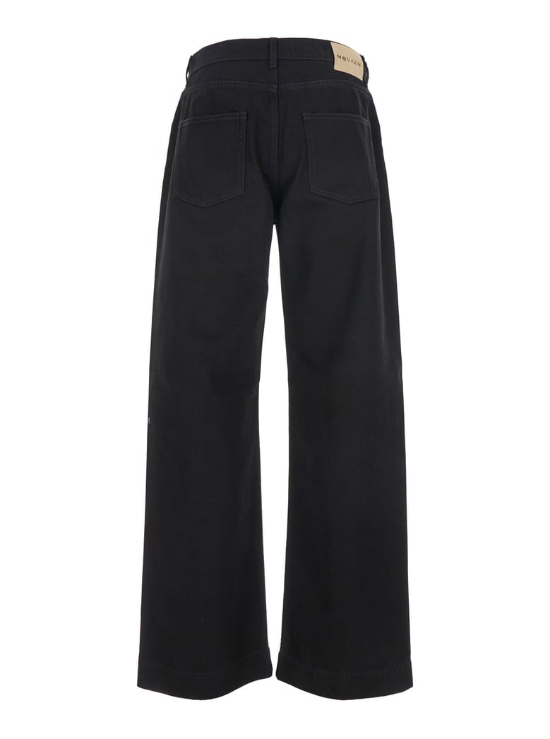 black denim jeans with belt loops by Selfnex