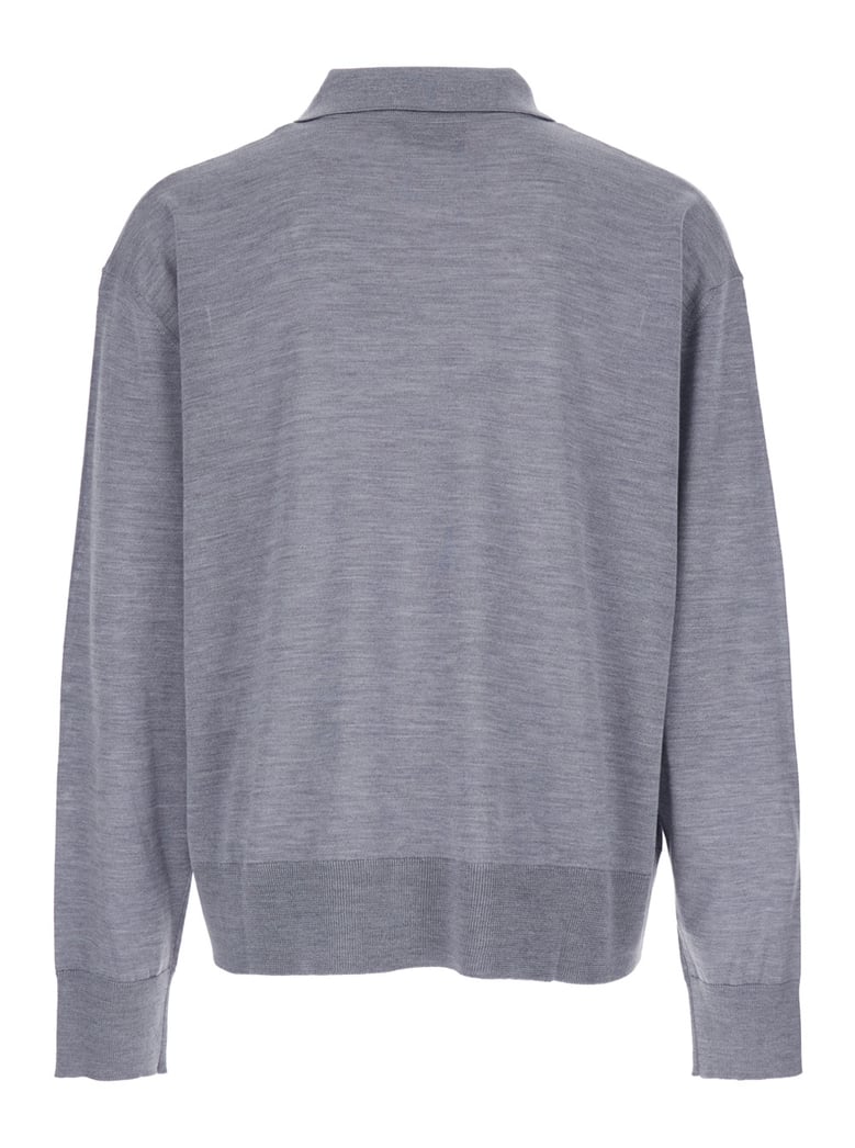grey polo shirt with classic collar by Selfnex