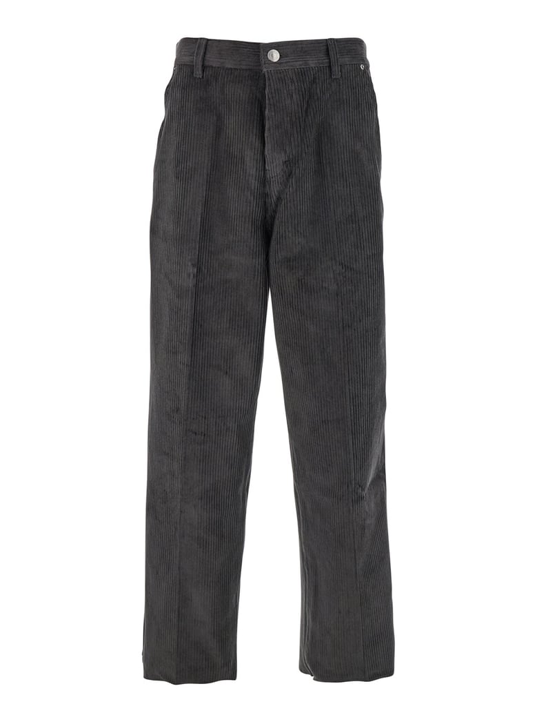 brown velvet trousers with logo patch by Selfnex