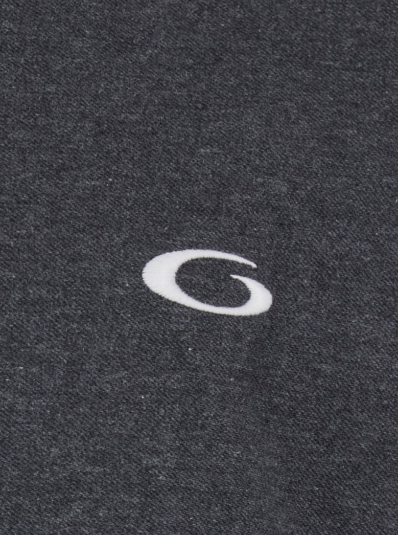 grey sweatshirt with hood and logo detail by Selfnex