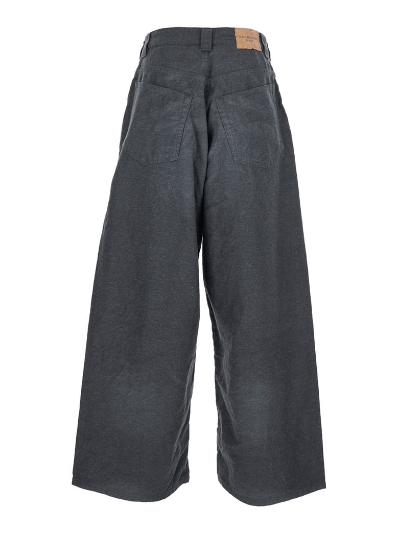 grey oversize pants with logo detail by Selfnex