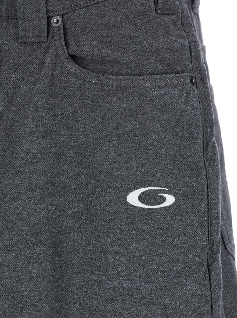 grey oversize pants with logo detail by Selfnex