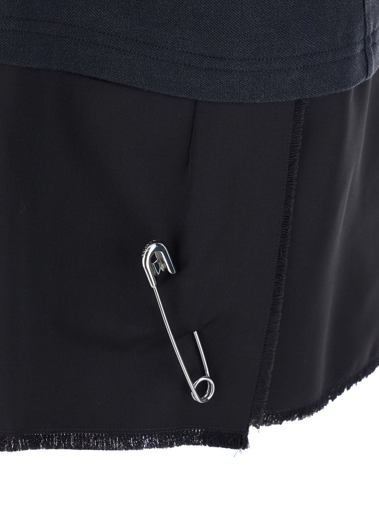 black layered dress with polo collar by Selfnex