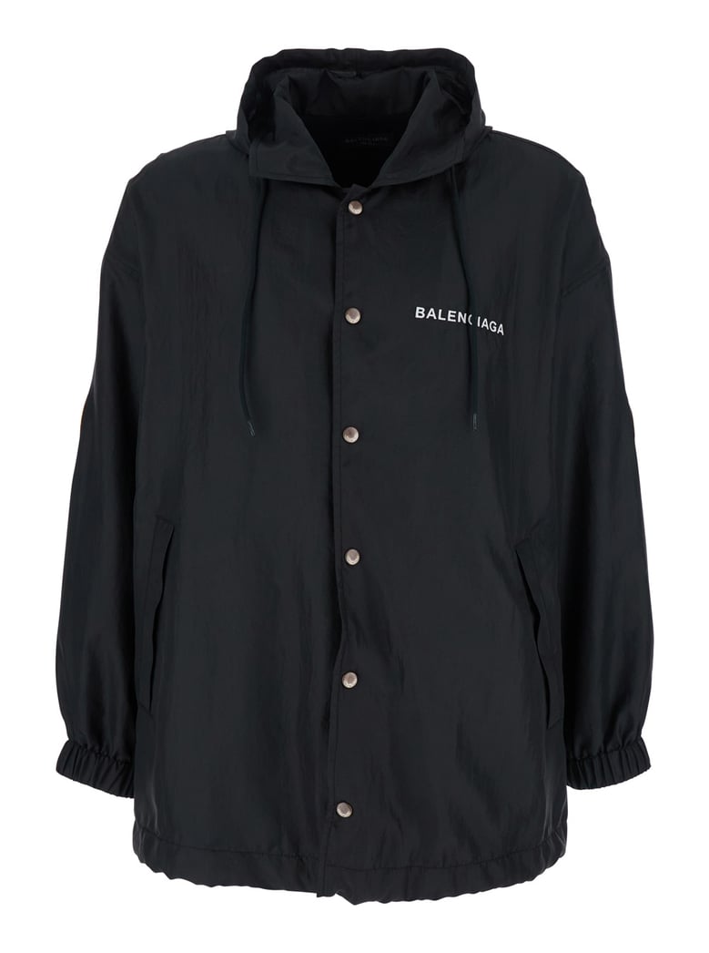 black jacket with logo details by Selfnex