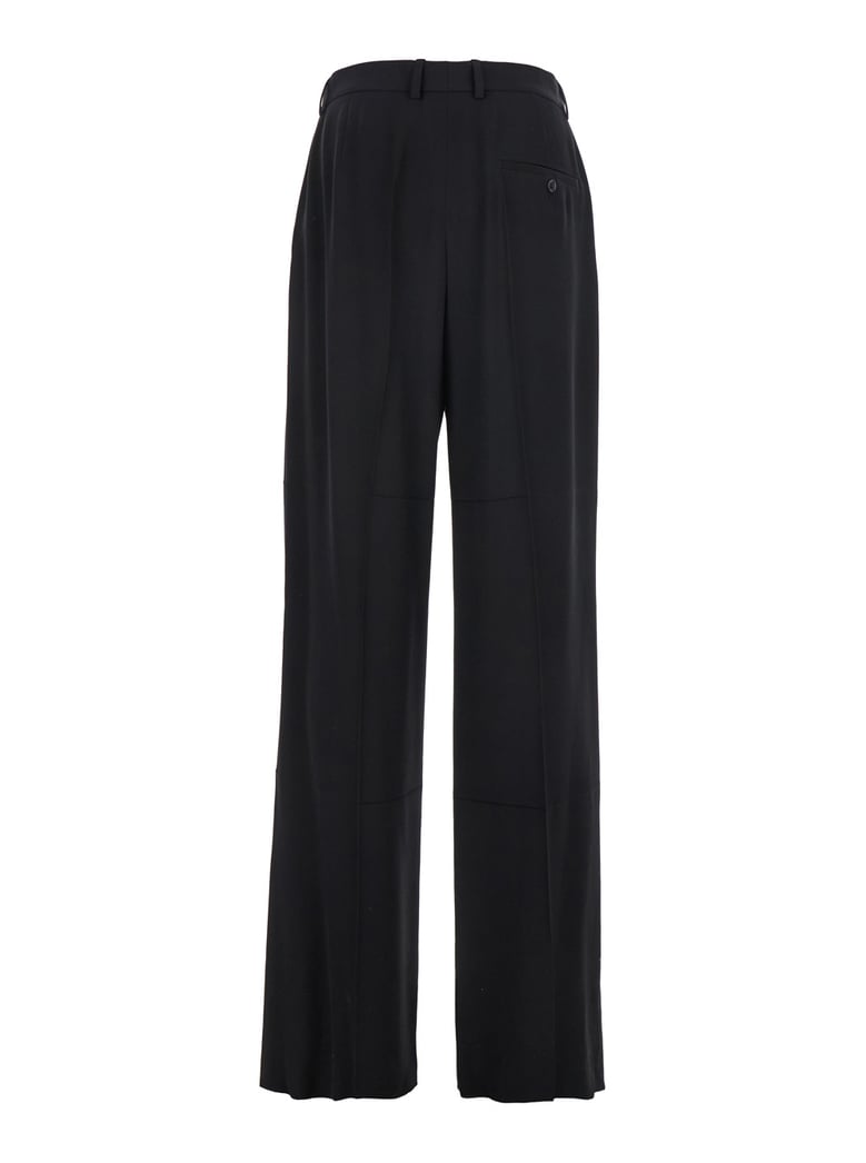 black wool blend pants with belt loops by Selfnex