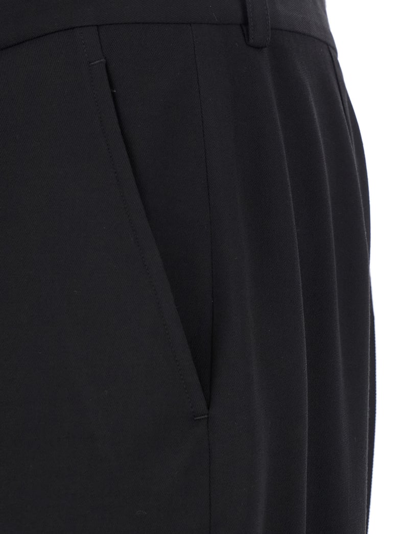 black wool blend pants with belt loops by Selfnex