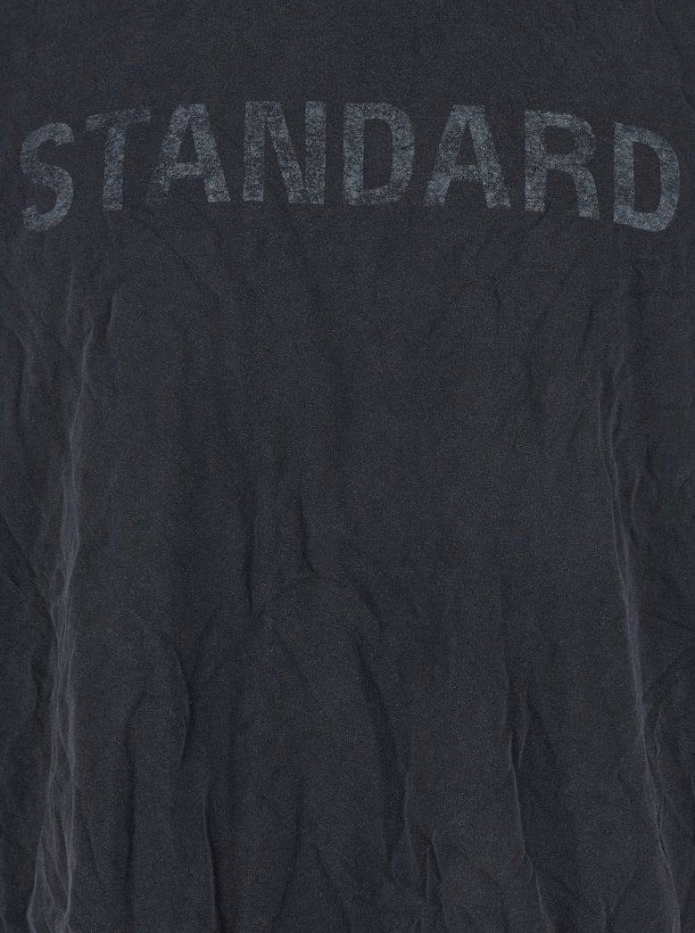 black crewneck t-shirt with logo print by Selfnex