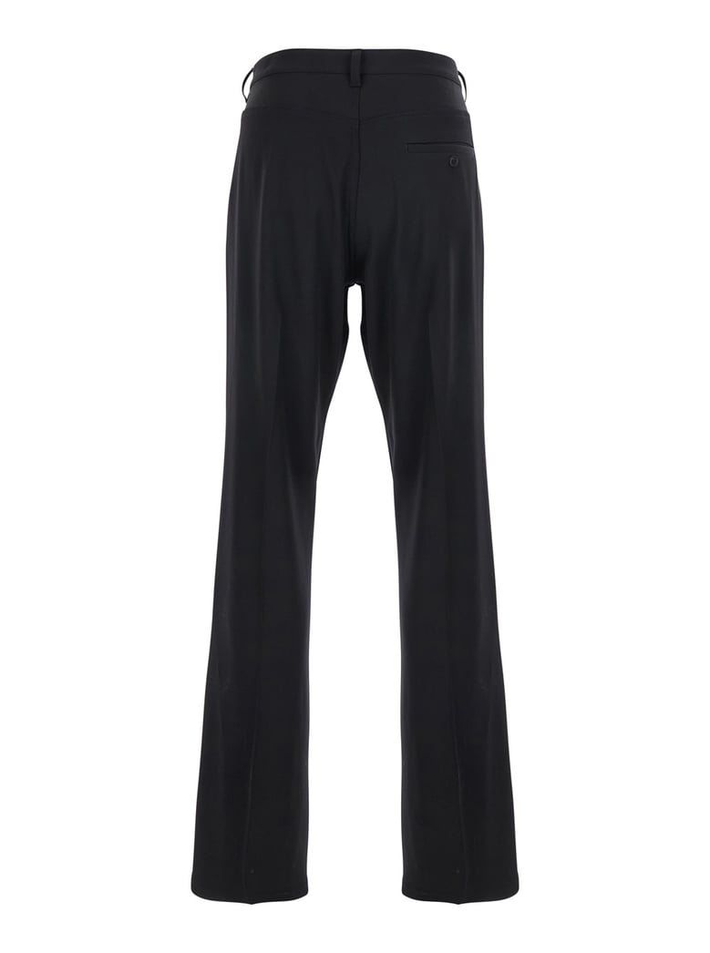 black tailored trousers with belt loops by Selfnex