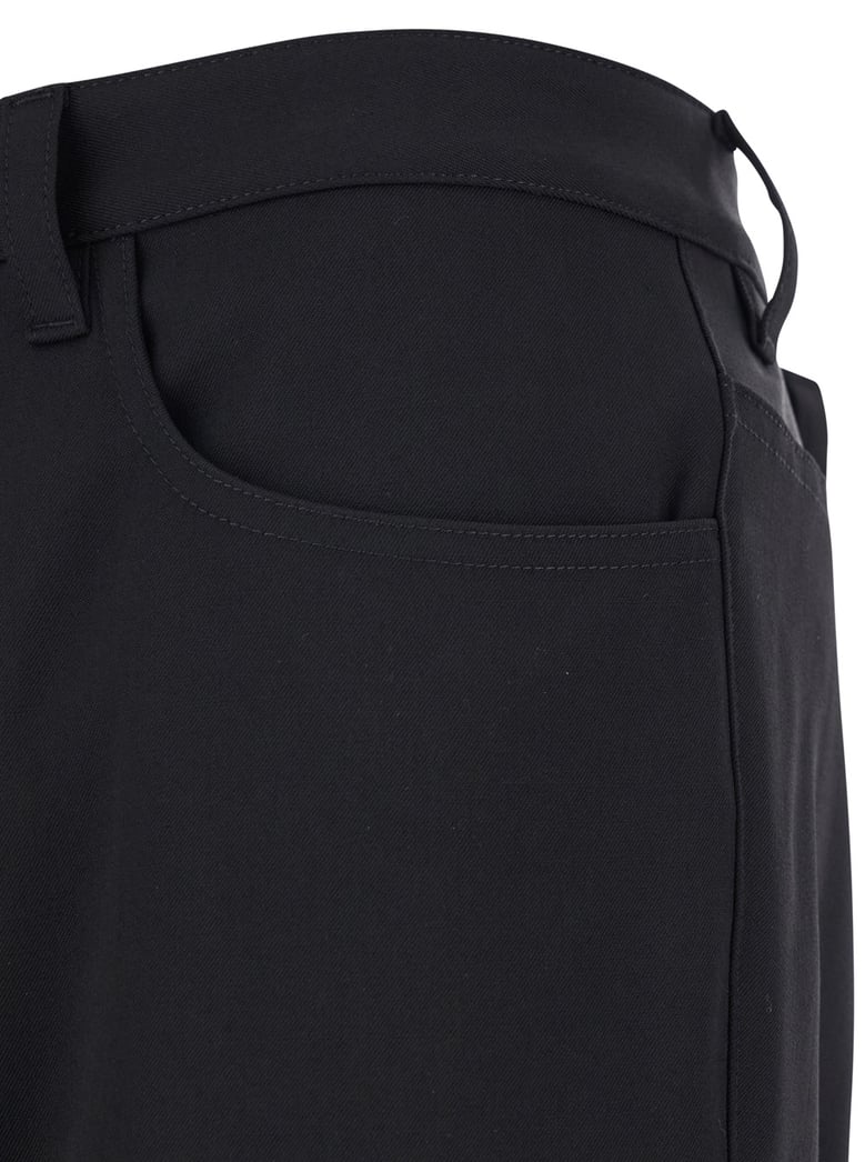 black tailored trousers with belt loops by Selfnex