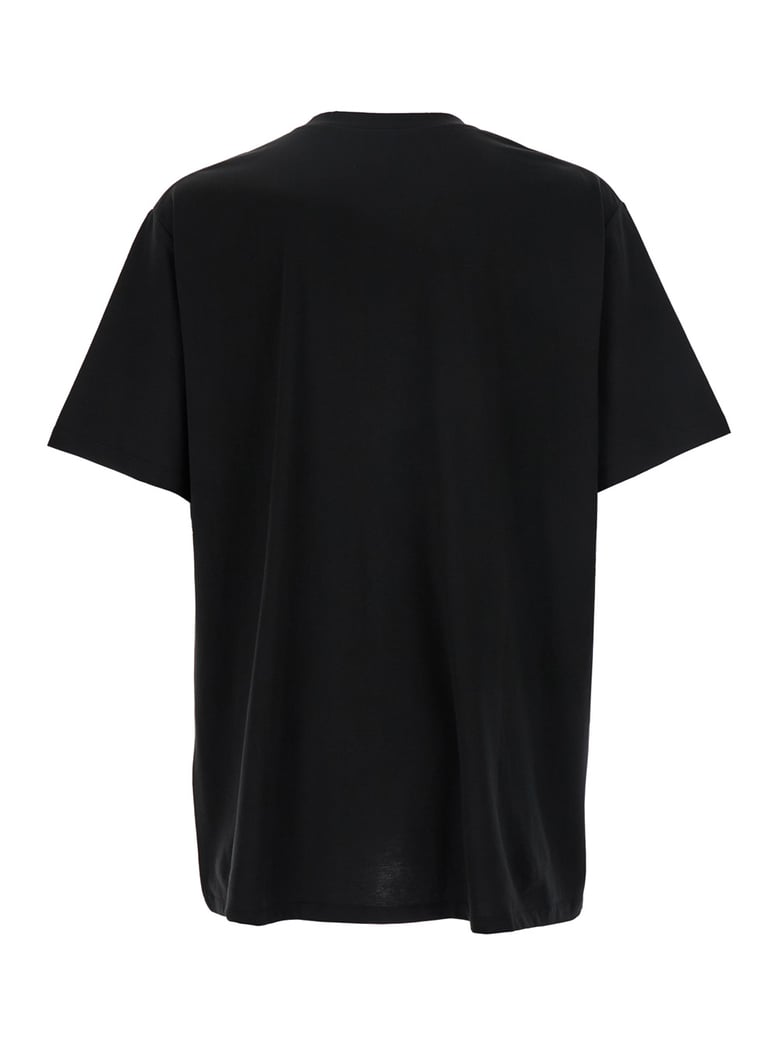 black crewneck t-shirt with logo by Selfnex