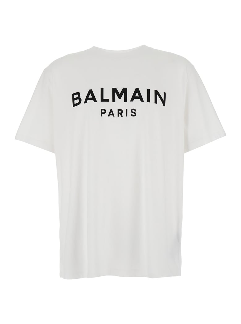 white crewneck t-shirt with logo by Selfnex