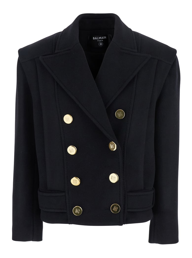 black wool jacket with wide lapels by Selfnex
