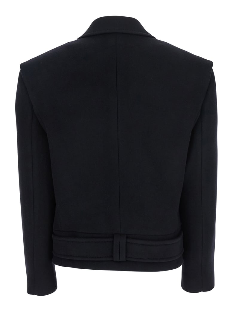 black wool jacket with wide lapels by Selfnex