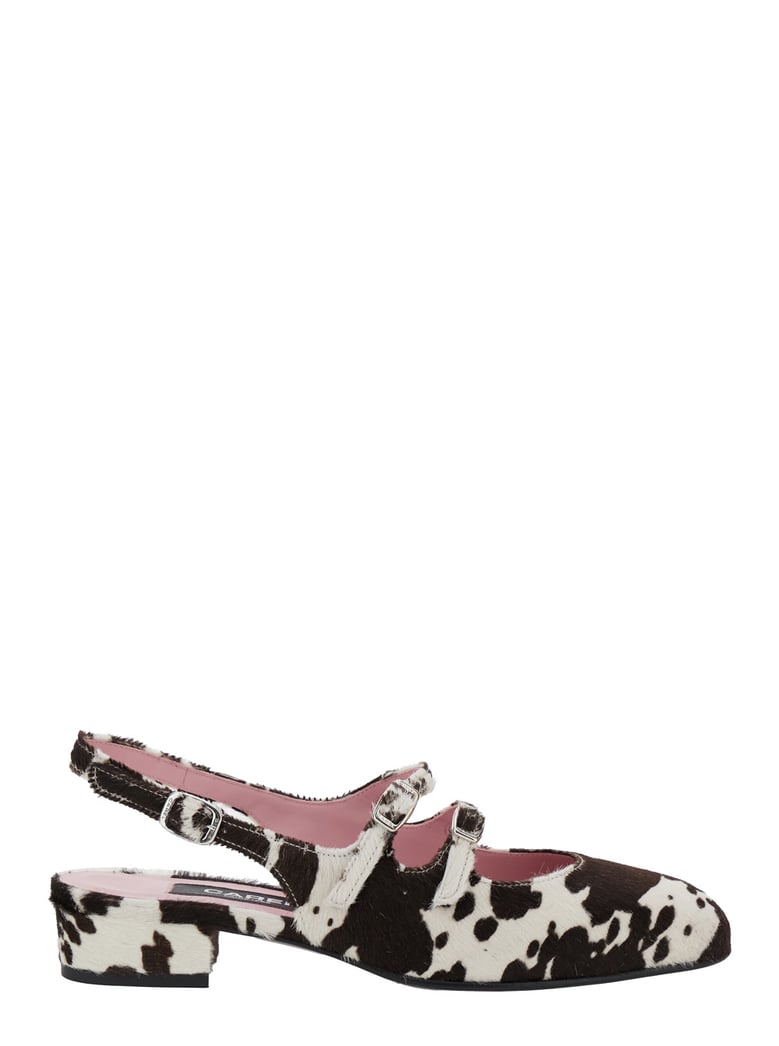 multicolor slingback ballet shoes with buckle by Selfnex