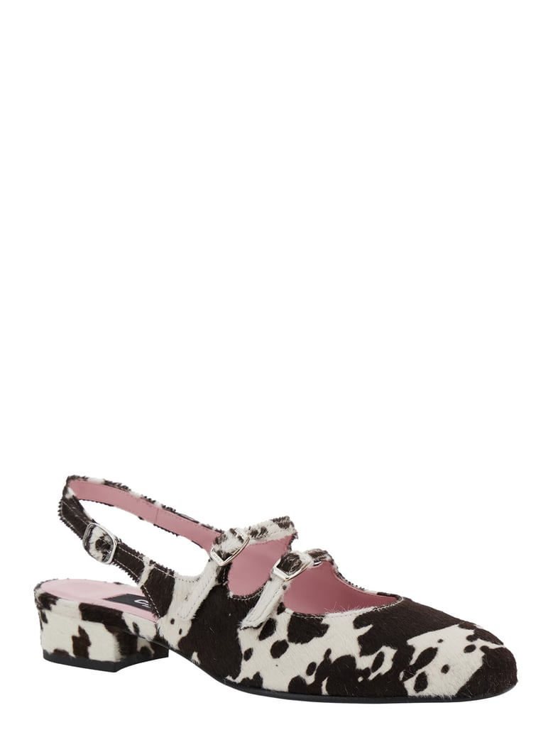 multicolor slingback ballet shoes with buckle by Selfnex