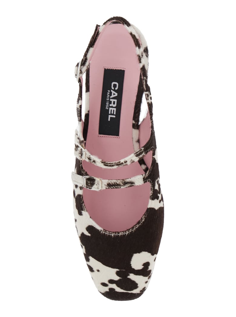 multicolor slingback ballet shoes with buckle by Selfnex
