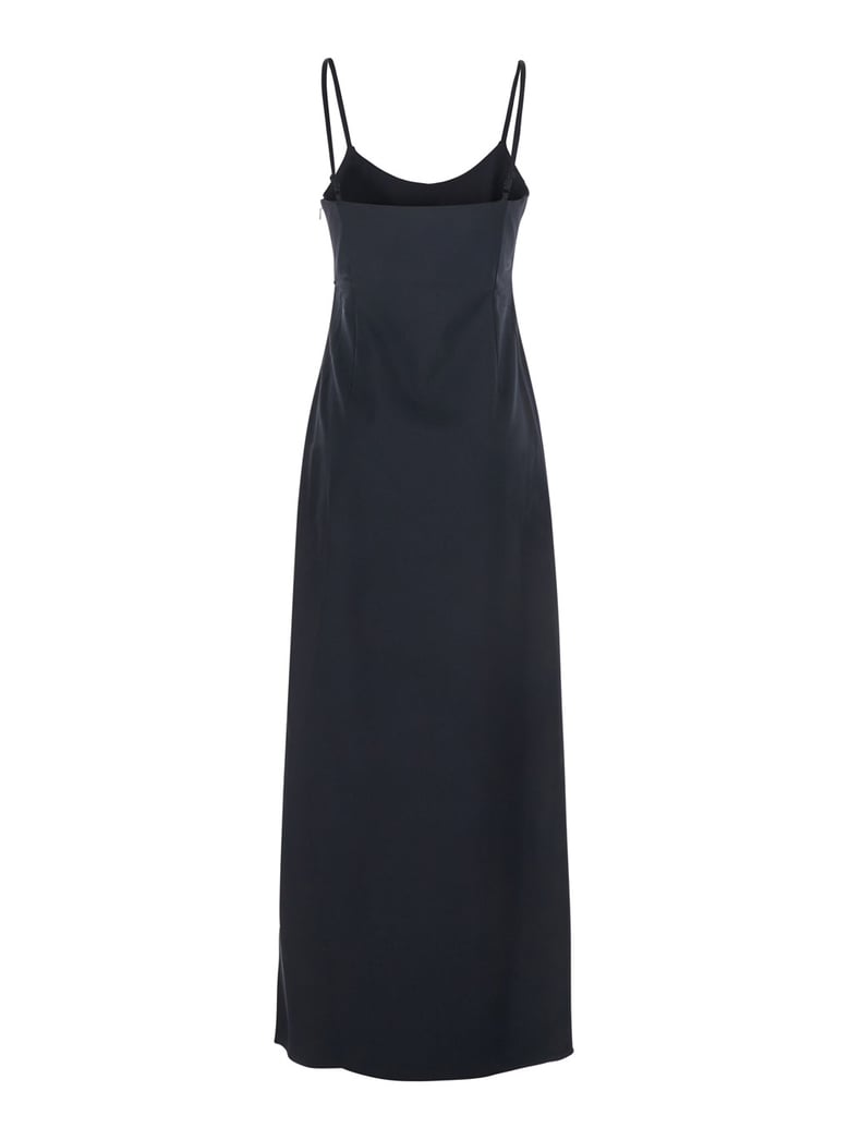 black long dress with thin straps by Selfnex