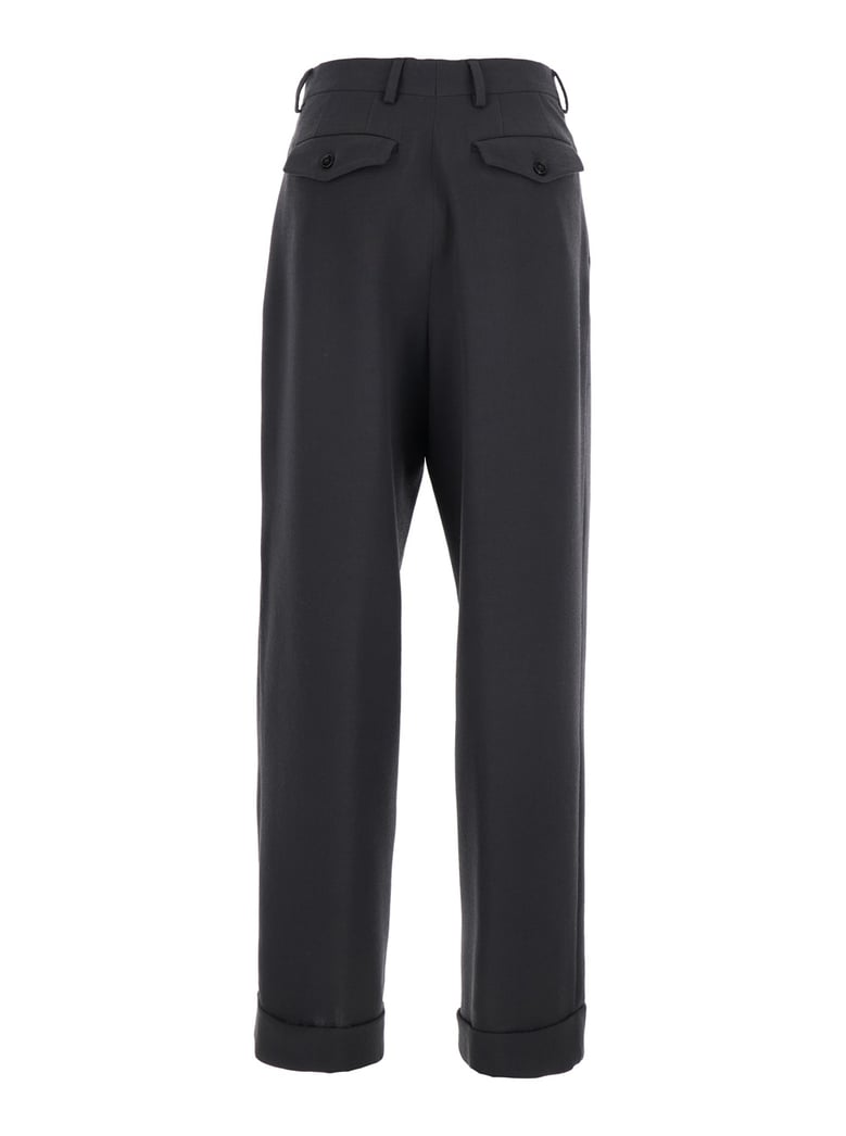 grey pants with turn-up hem by Selfnex