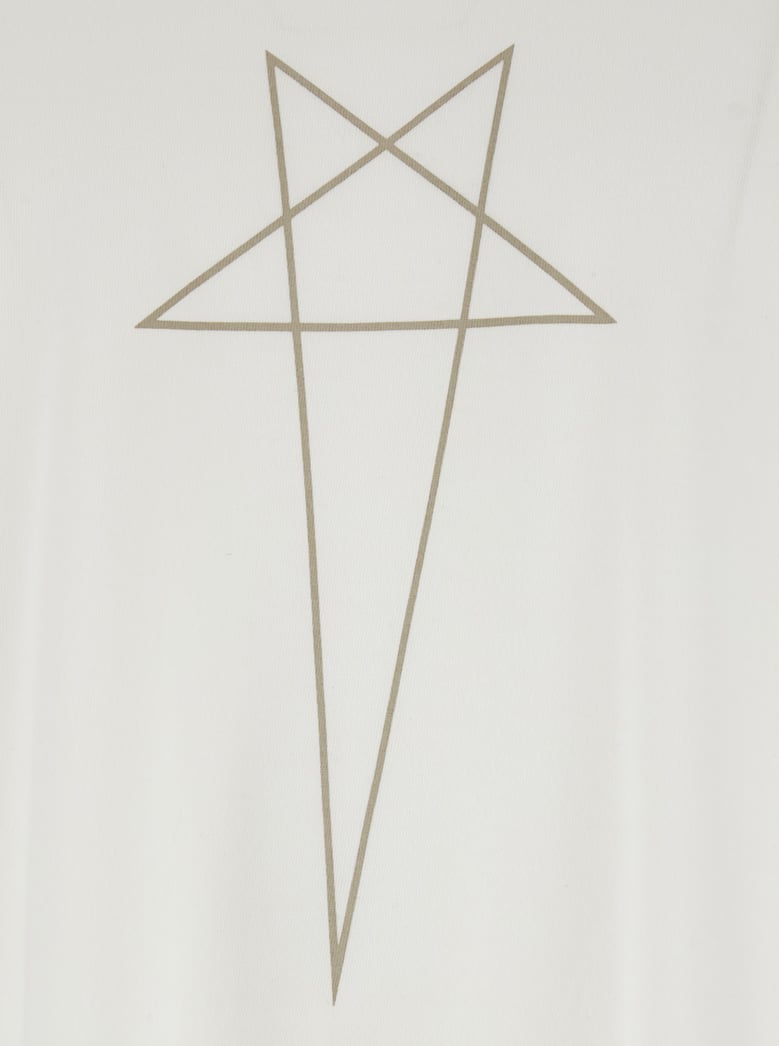 white crewneck t-shirt with logo print by Selfnex