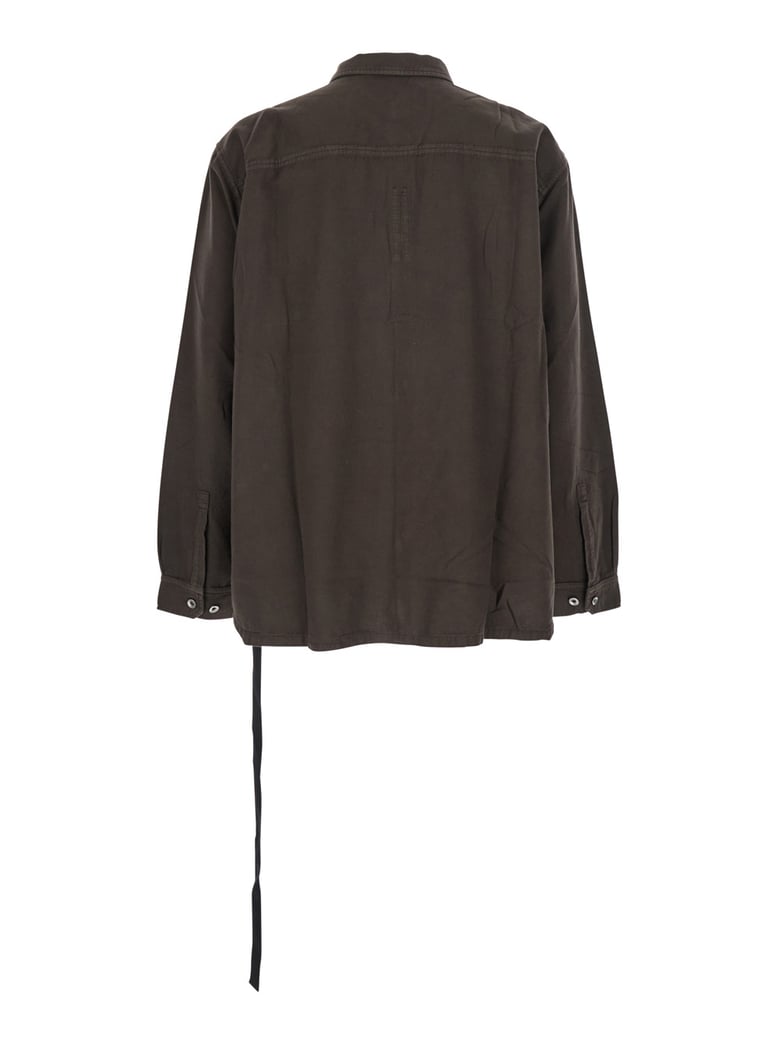 brown classic collar shirt with lace detail by Selfnex
