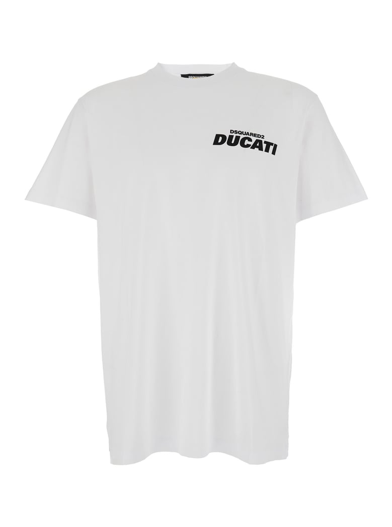 ducati x d2 white t-shirt with logo by Selfnex