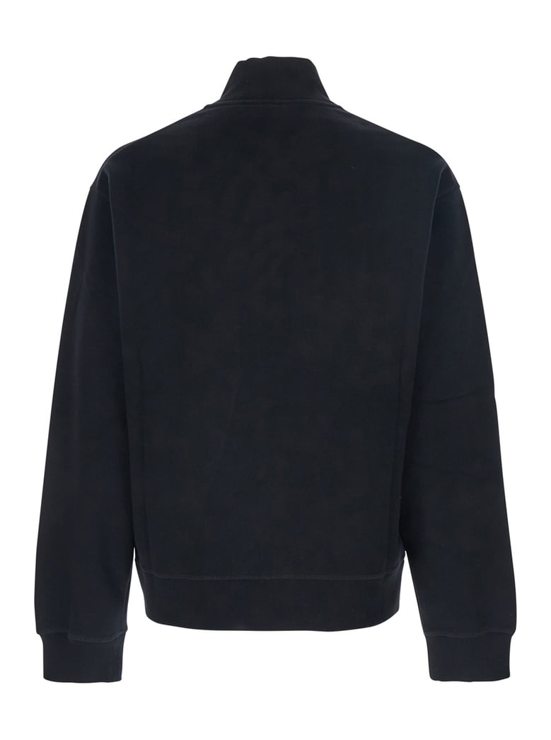 black high neck sweatshirt with lettering logo by Selfnex