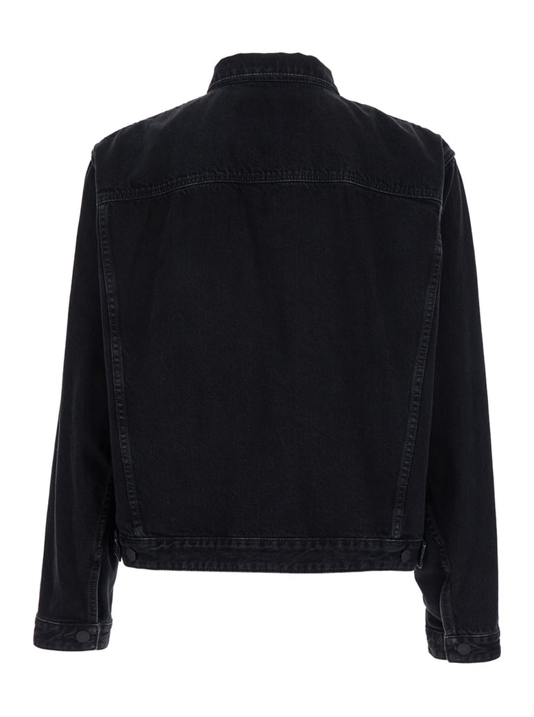 black denim jacket with classic collar by Selfnex