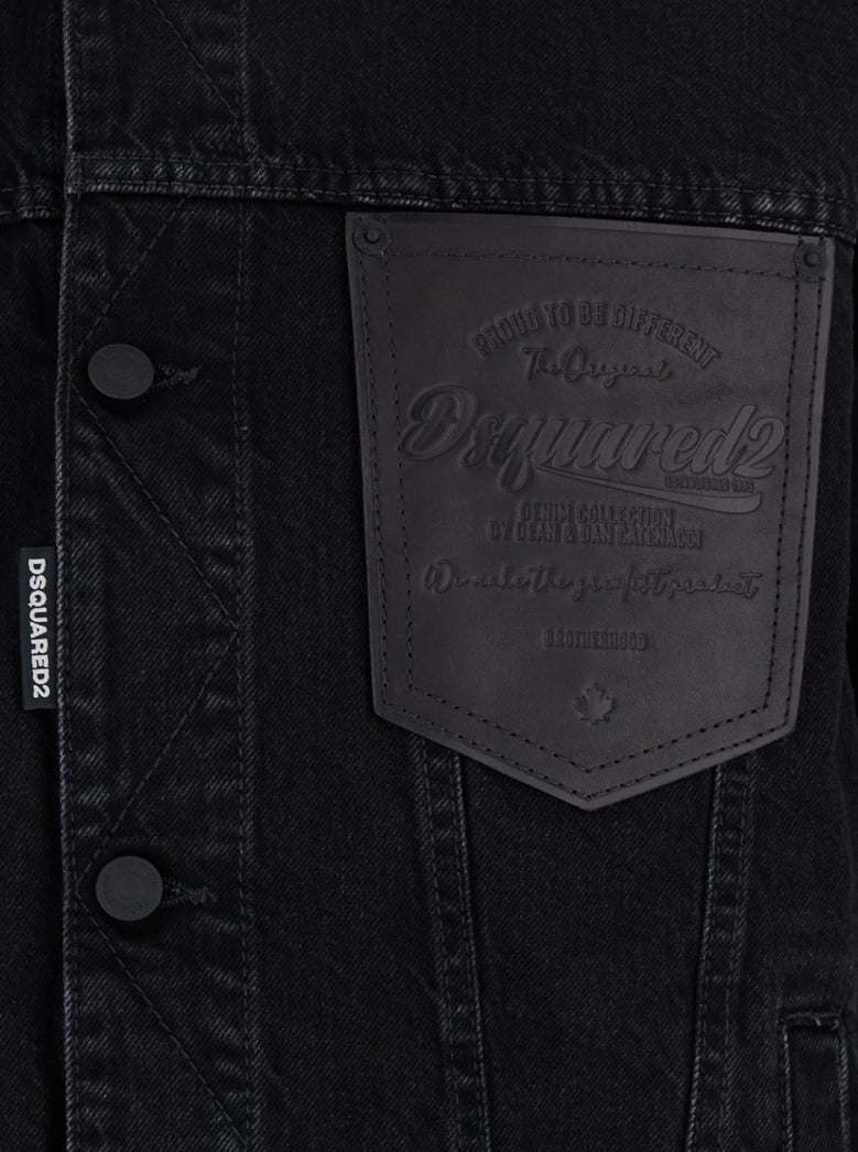 black denim jacket with classic collar by Selfnex