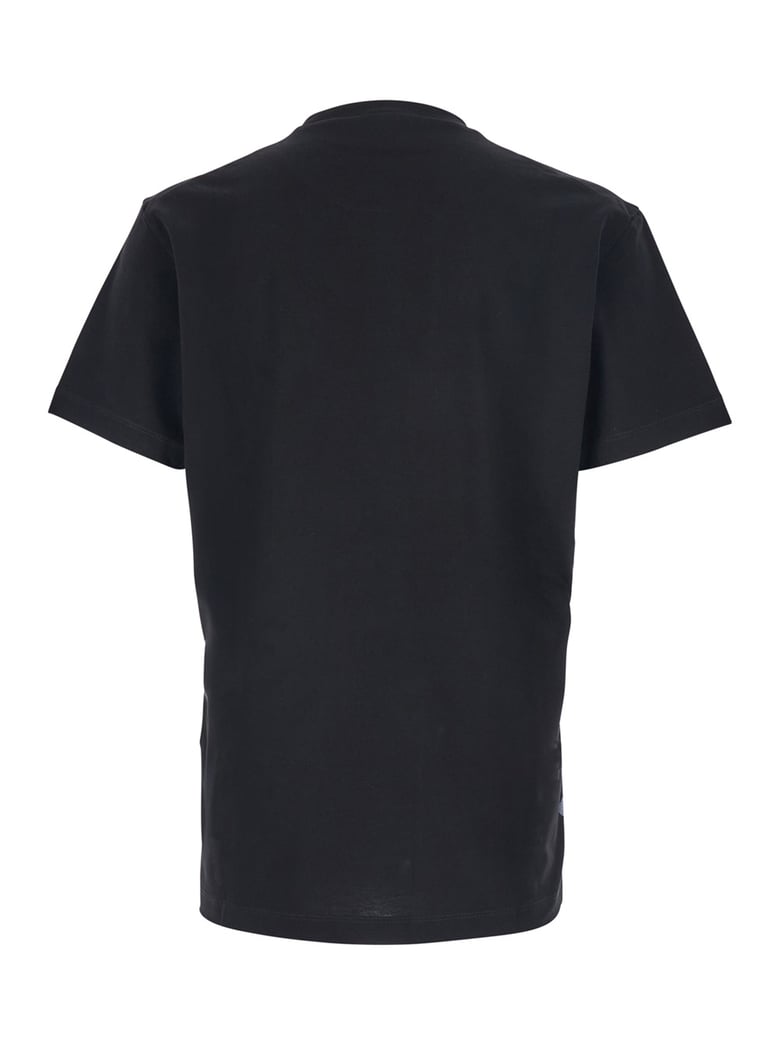 black crewneck t-shirt with patch logo by Selfnex