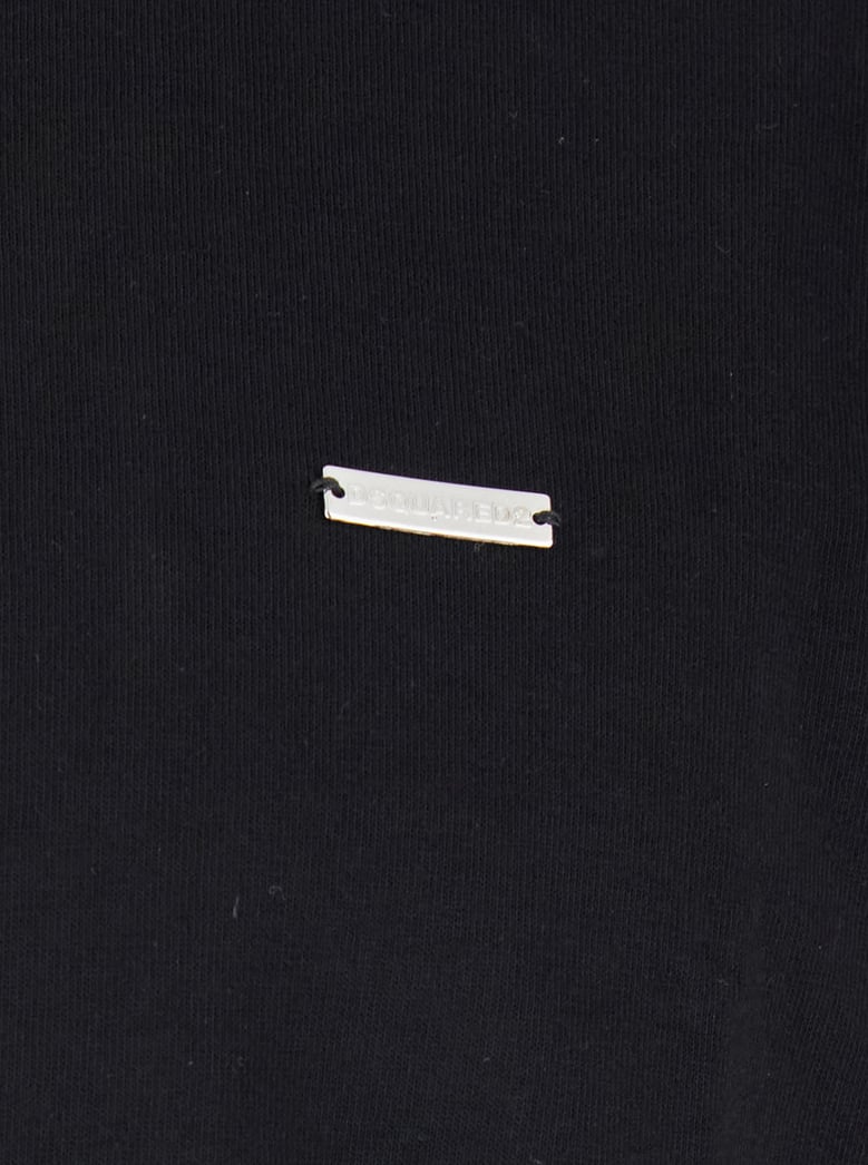 black crewneck t-shirt with patch logo by Selfnex