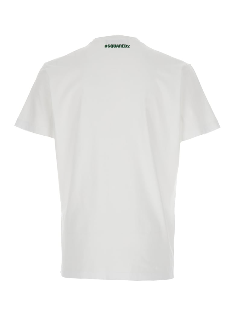 white crewneck t-shirt with front print by Selfnex