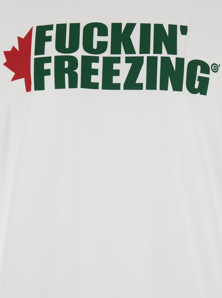 white crewneck t-shirt with front print by Selfnex