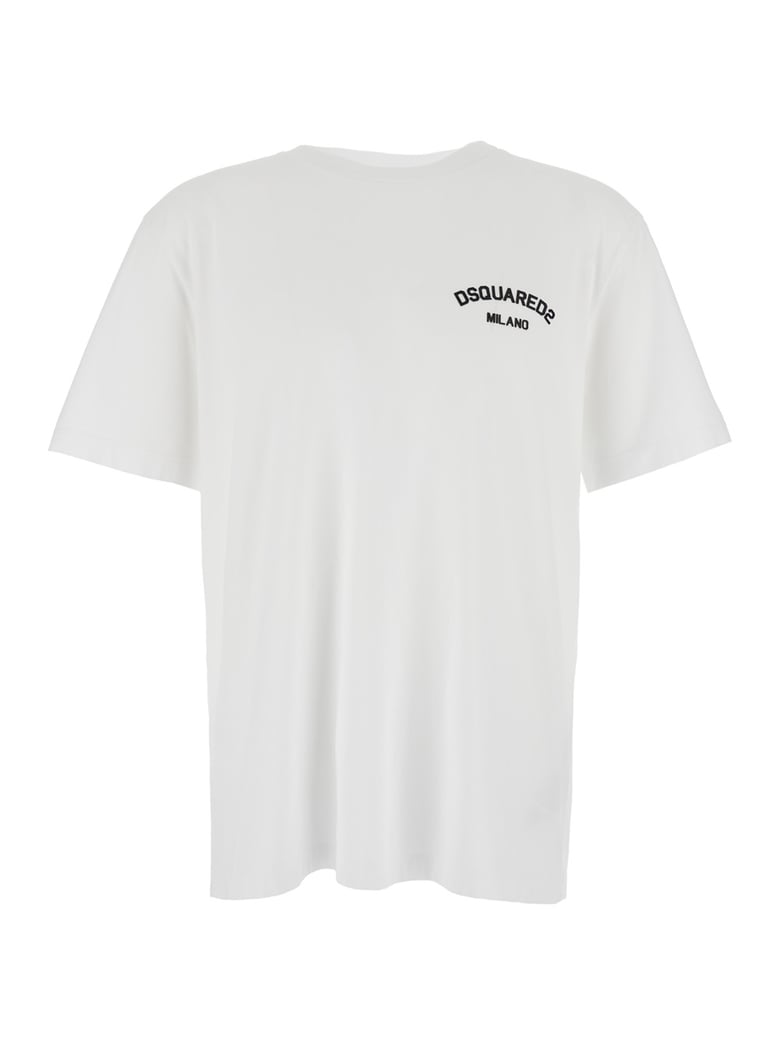 white crewneck t-shirt with logo by Selfnex