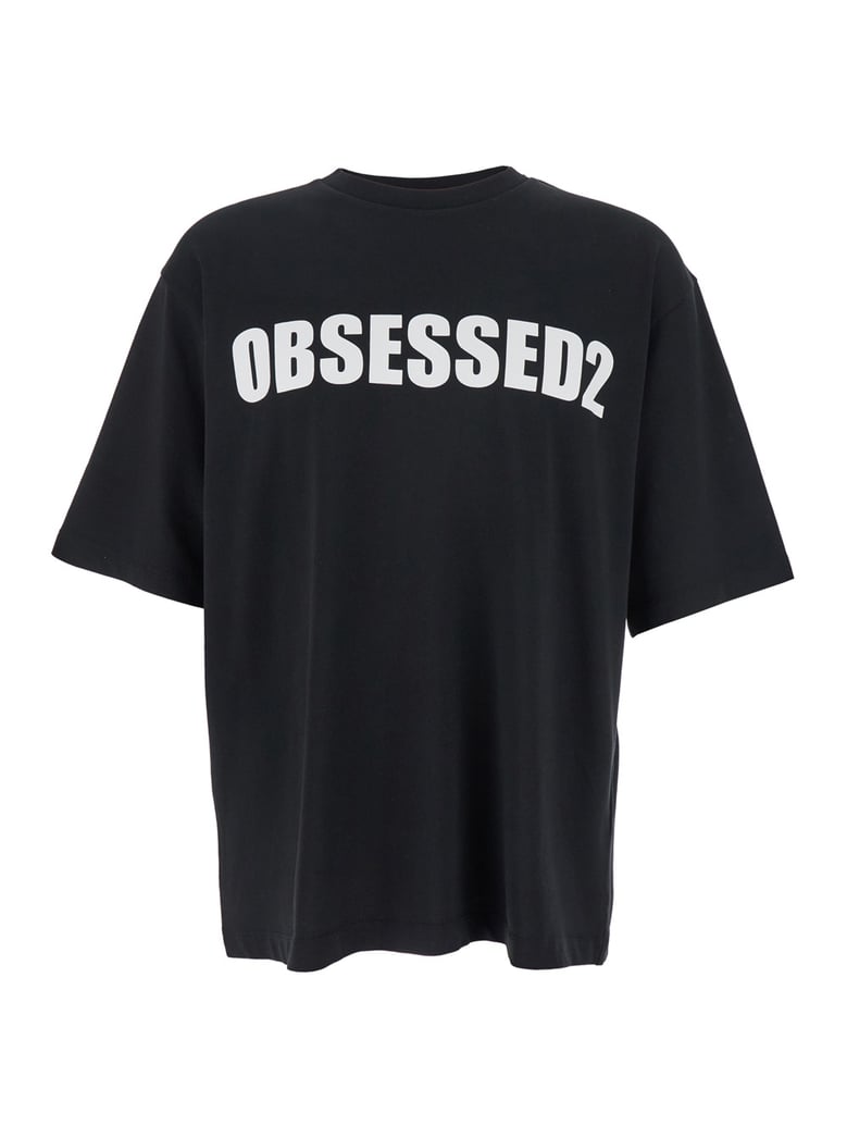 black crewneck t-shirt with logo by Selfnex