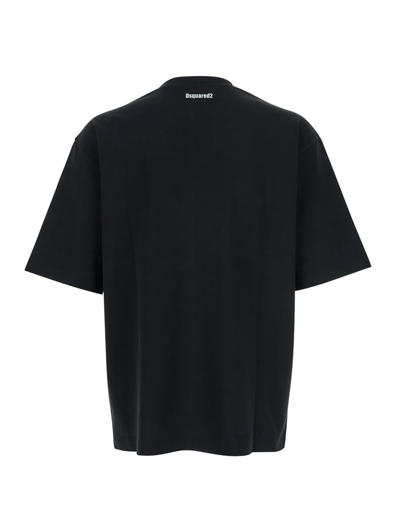 black cotton t-shirt with front logo by Selfnex