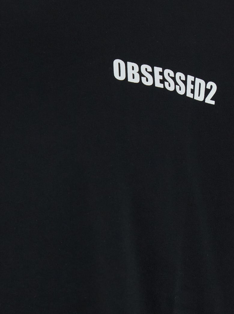 black cotton t-shirt with front logo by Selfnex