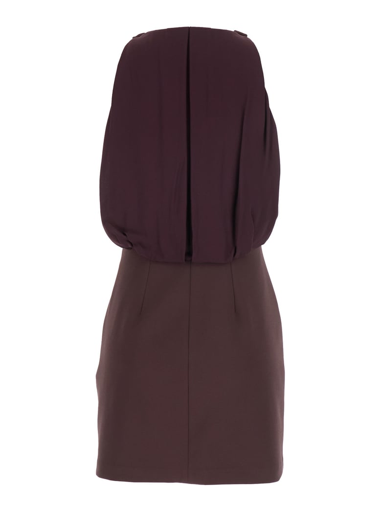 bordeaux sleeveless dress with chain decoration by Selfnex