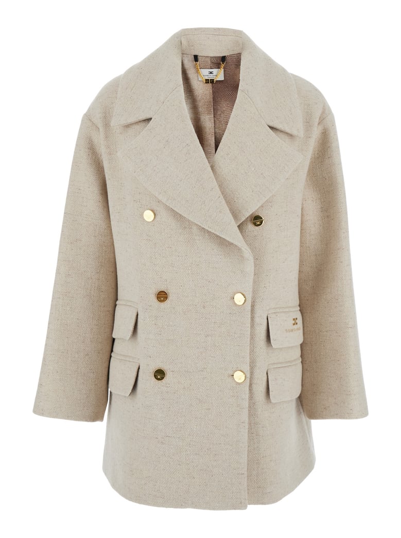 white coat with wide lapels by Selfnex
