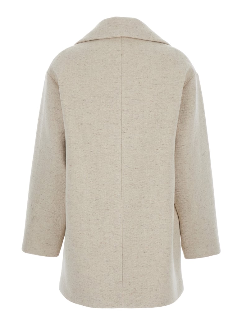 white coat with wide lapels by Selfnex