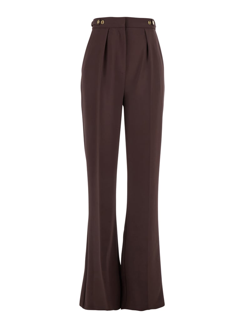 bordeaux pants with jewel button details by Selfnex