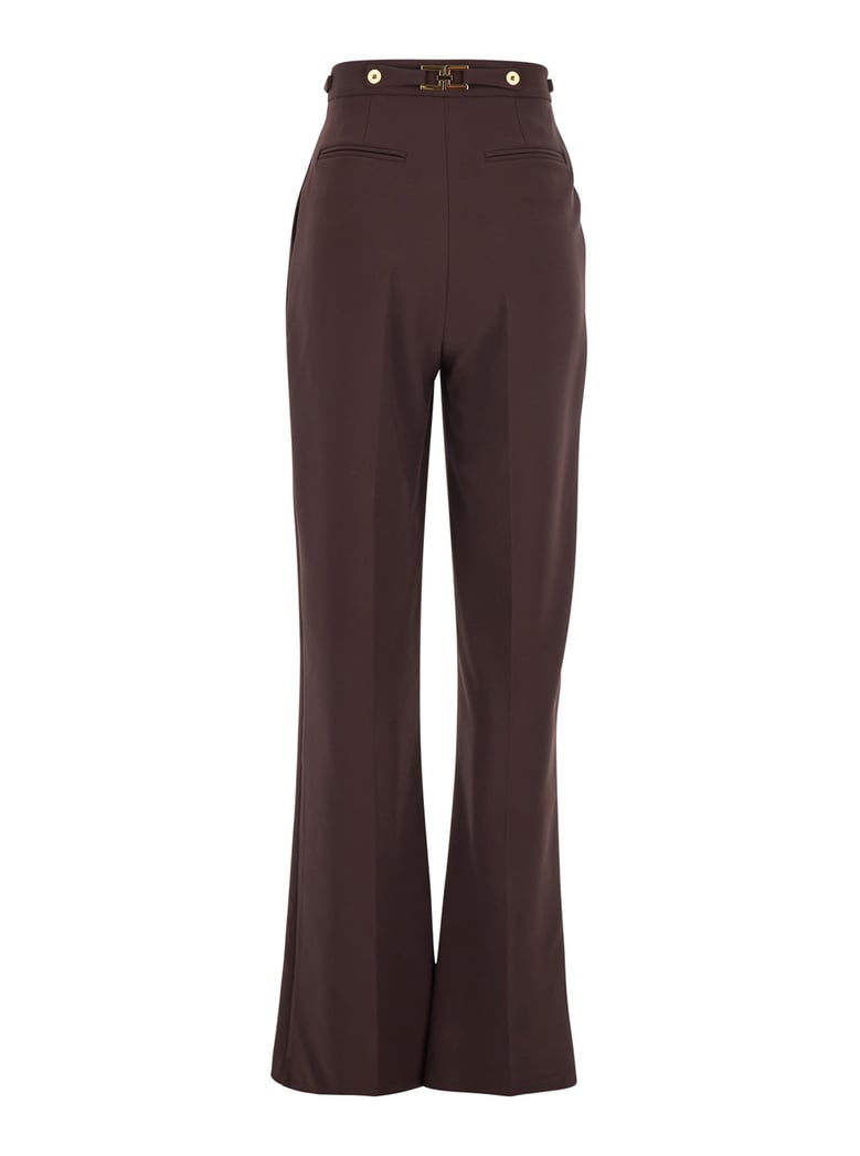 bordeaux pants with jewel button details by Selfnex